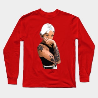 Young Asian Girl with Tattooed Arms Long Sleeve T-Shirt